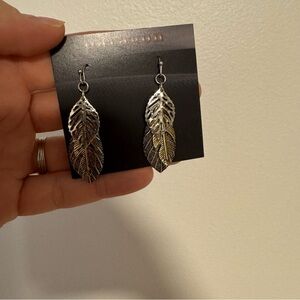 BNWT Elegant Silver and Gold Leaf Earrings